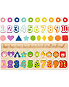 Tooky Toy Abaco Impilabile Numerico in Legno - 44,9 x 17,6 x 10 cm - A Partire Dai 18 Mesi - Comprende 76 Pezzi Giochi STEM