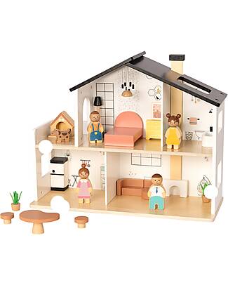 Tooky Toy Casa delle Bambole in Legno - 20 Pezzi - 50 x 19,5 x 41 cm - 3+ Anni Case delle Bambole