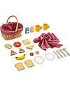 Tooky Toy Cestino da Picnic Legno - 23 Pezzi - 22 x 15 x 25 cm - 3+ Anni Cibo Giocattolo