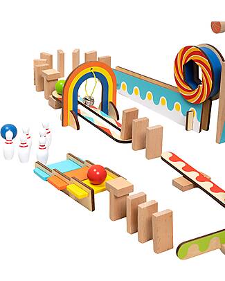 Tooky Toy Domino in Legno - 57 Pezzi - 3+ Anni Costruzioni in Legno