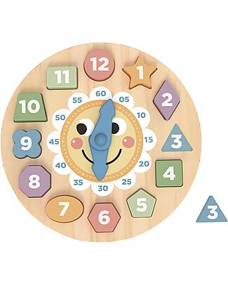 Tooky Toy Gioco a Incastro in Legno - Orologio - 22 x 2,3 cm - 3+ Anni Incastri in Legno