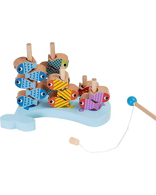 Tooky Toy Gioco in Legno Multifunzione - Pesca Facilitata con Magnete - 25 Pezzi - 21,8 x 22 x 4,5 cm - 3+ Anni Giochi Magnetici