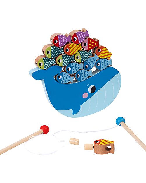 Tooky Toy Gioco in Legno Multifunzione - Pesca Facilitata con Magnete - 25 Pezzi - 21,8 x 22 x 4,5 cm - 3+ Anni Giochi Magnetici