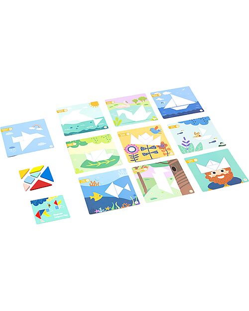 Tooky Toy Gioco Tangram Magnetico - 18 Pezzi - Oltre 20 Forme Componibili! - 3+ Anni Giochi Magnetici