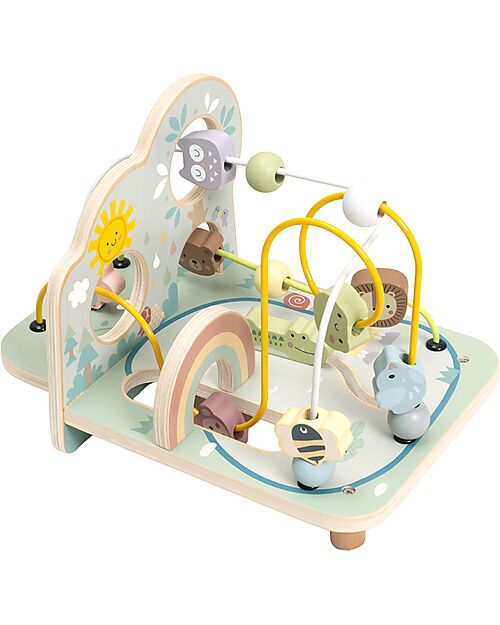 Tooky Toy Labirinto con Perline in Legno - Foresta - 28,5 x 20,7 x 19,1 cm - A Partire Dai 12 Mesi Giochi per Neonati_
