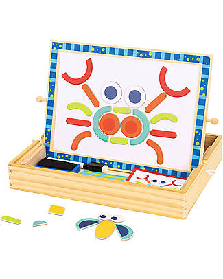 Tooky Toy Lavagna Magnetica Multiattività - Oltre 30 Forme Componibili! - 117 Pezzi - 31,5 x 22 x 21,5 cm - 3+ Anni Giochi Magnetici