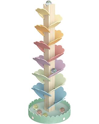 Tooky Toy Pista per Palline in Legno - ø 14 x 36,7 cm - A Partire Dai 3 Anni Giochi Montessoriani