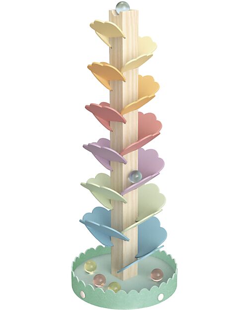 Tooky Toy Pista per Palline in Legno - ø 14 x 36,7 cm - A Partire Dai 3 Anni Giochi per Neonati_