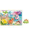 Tooky Toy Puzzle a Incastro in Legno - Dinosauro - 29,5 x 21 cm - A Partire Dai 12 Mesi Incastri in Legno