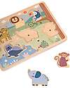 Tooky Toy Puzzle Sonoro a Incastro in Legno - Animali - 29,5 x 21,5 x 1,5 cm - 18m+ Incastri in Legno