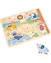 Tooky Toy Puzzle Sonoro a Incastro in Legno - Animali - 29,5 x 21,5 x 1,5 cm - 18m+ Incastri in Legno