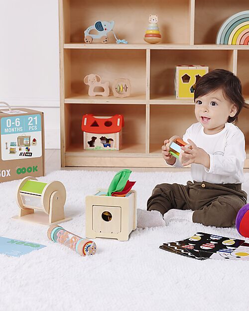 Tooky Toy Scatola Educativa Multisensoriale - 21 Pezzi - 32,5 x 27 x 14 cm - 0+ Giochi Sensoriali_