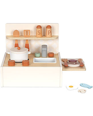 Tooky Toy Set Cucina in Legno - 23 pezzi - 30 x 25,5 x 27 cm - 3+ Anni Cucine Giocattolo