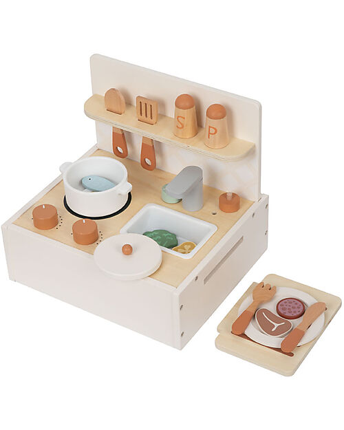 Tooky Toy Set Cucina in Legno - 23 pezzi - 30 x 25,5 x 27 cm - 3+ Anni Cucine Giocattolo