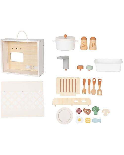 Tooky Toy Set Cucina in Legno - 23 pezzi - 30 x 25,5 x 27 cm - 3+ Anni Cucine Giocattolo