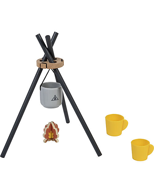 Tooky Toy Set da Campeggio in Legno - 35 Pezzi - 28 x 38 x 33 cm - 3+ Anni Attrezzi in Legno