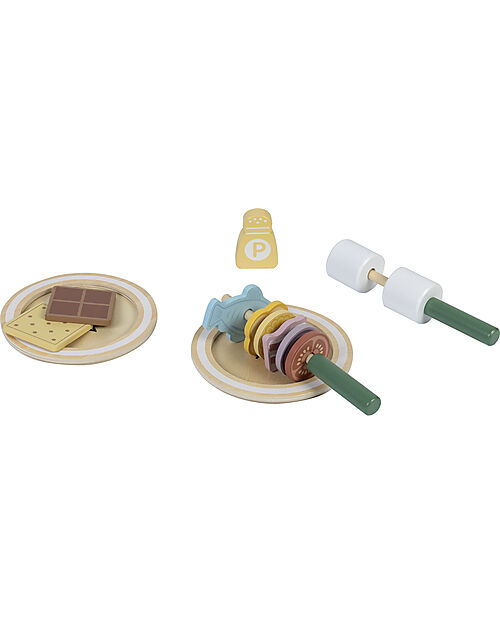 Tooky Toy Set da Campeggio in Legno - 35 Pezzi - 28 x 38 x 33 cm - 3+ Anni Far finta di