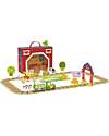 Tooky Toy Set Fattoria in Legno - Ottimo per Giocare in Viaggio - 29 x 9,5 x 21,5 cm - A Partire Dai 3 Anni - Comprende 35 Pezzi Macchine e Trenini  in Legno