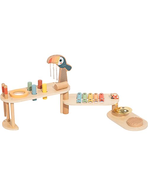 Tooky Toy Set Musicale Ripieghevole in Legno - 32,2 x 12 x 29,1 cm - 3+ Anni Strumenti Musicali