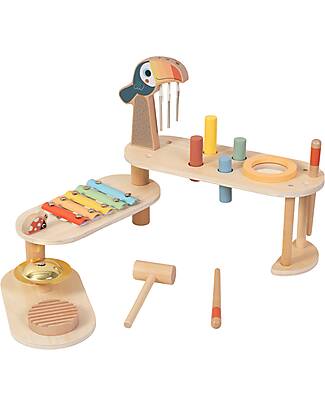 Tooky Toy Set Musicale Ripieghevole in Legno - 32,2 x 12 x 29,1 cm - 3+ Anni Strumenti Musicali