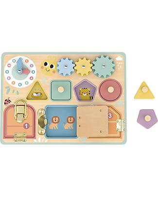 Tooky Toy Tavoletta Monteossori in Legno - 30 x 22,5 x 3,5 cm - A Partire Dai 3 Anni Giochi Sensoriali_