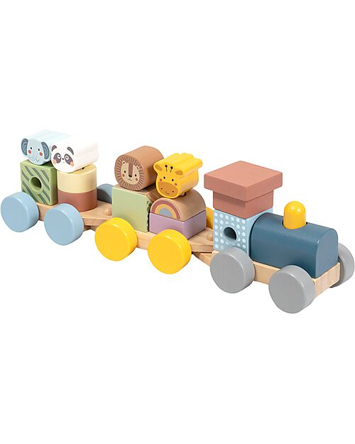 Tooky Toy Trenino in Legno - Animali - 16 Pezzi - 31,9 x 7 x 9,1 cm - 18m+ Macchine e Trenini  in Legno