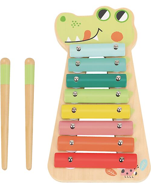 Tooky Toy Xilofono in Legno - Coccodrlillo - 28 x 14,8 x 2,5 cm - A Partire Dai 18 Mesi Strumenti Musicali