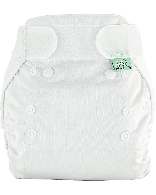 Tots Bots Cover Impermeabile PeeNut Wrap per Pannolino Lavabile - Bianco - Fatto con plastica riciclata! Pannolini Lavabili