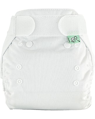 Tots Bots Cover Impermeabile PeeNut Wrap per Pannolino Lavabile - Bianco - Fatto con plastica riciclata! Pannolini Lavabili