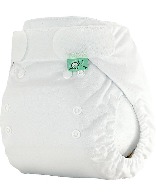 Tots Bots Cover Impermeabile PeeNut Wrap per Pannolino Lavabile - Bianco - Fatto con plastica riciclata! Pannolini Lavabili