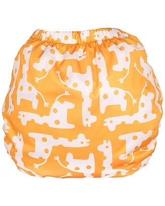 Tots Bots Cover Impermeabile PeeNut Wrap per Pannolino Lavabile - Giraffa Giallo - Fatto con plastica riciclata! Pannolini Lavabili