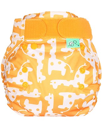 Tots Bots Cover Impermeabile PeeNut Wrap per Pannolino Lavabile - Giraffa Giallo - Fatto con plastica riciclata! Pannolini Lavabili