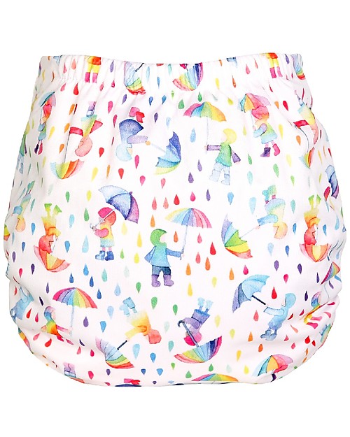 Tots Bots Cover Impermeabile PeeNut Wrap per Pannolino Lavabile - Ombrellini - Fatto con plastica riciclata! Pannolini Lavabili