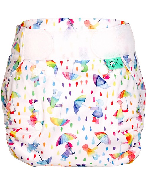 Tots Bots Cover Impermeabile PeeNut Wrap per Pannolino Lavabile - Ombrellini - Fatto con plastica riciclata! Pannolini Lavabili
