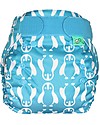 Tots Bots Cover Impermeabile PeeNut Wrap per Pannolino Lavabile - Pinguini Azzurro - Fatto con plastica riciclata! Pannolini Lavabili