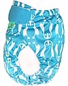 Tots Bots Cover Impermeabile PeeNut Wrap per Pannolino Lavabile - Pinguini Azzurro - Fatto con plastica riciclata! Pannolini Lavabili