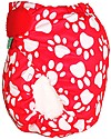 Tots Bots Cover Impermeabile PeeNut Wrap per Pannolino Lavabile - Zampine rosso - Fatto con plastica riciclata! Pannolini Lavabili