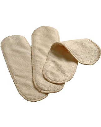Tots Bots Pacco 3 Inserti Assorbenti per Pannolino Lavabile Bamboo Booster - Natural Pannolini Lavabili