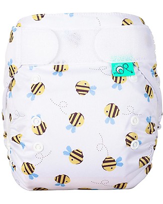 Tots Bots Pannolino Lavabile Tutto in Uno Frugi Easy Fit STAR - Buzzy Bees - Da 3,5 a 16 kg Pannolini Lavabili