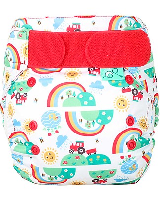 Tots Bots Pannolino Lavabile Tutto in Uno Frugi Easy Fit STAR - Happy Days - Da 3,5 a 16 kg Pannolini Lavabili