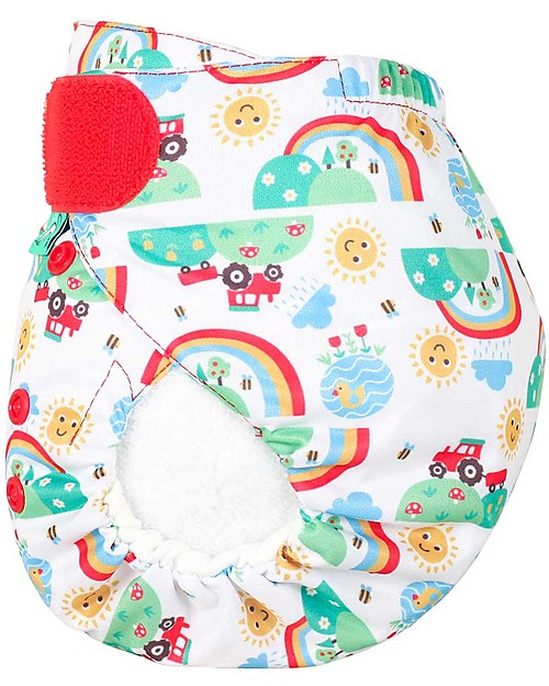 Tots Bots Pannolino Lavabile Tutto in Uno Frugi Easy Fit STAR - Happy Days - Da 3,5 a 16 kg Pannolini Lavabili