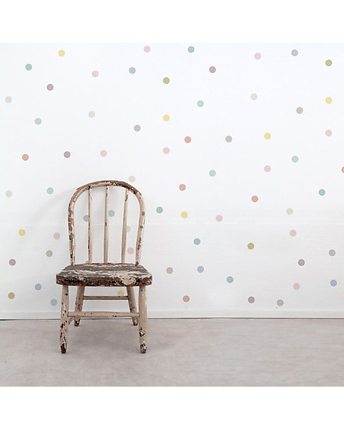 Tresxics 100 Adesivi da Parete in Tessuto, Pois - Pastello - Amovibili e riposizionabili! Adesivi da Parete