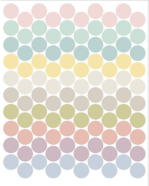 Tresxics 100 Adesivi da Parete in Tessuto, Pois - Pastello - Amovibili e riposizionabili! Adesivi da Parete