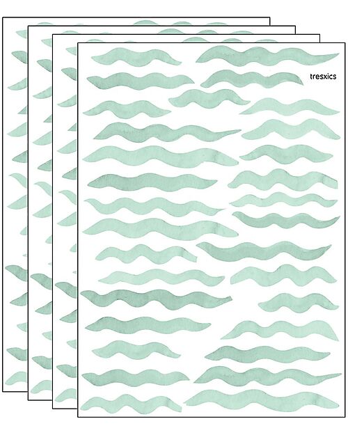 Tresxics Adesivi da Parete Amovibili Onde - Verde Adesivi da Parete