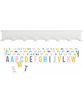 Tresxics Appendiabiti con Lettere Magnetiche - Sfondo Bianco e Lettere Pastello Adesivi da Parete