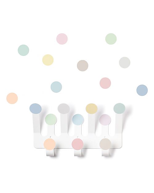 Tresxics Appendiabiti da Parete con Adesivi - Bianco e Adesivi Pastello - Acciaio Adesivi da Parete