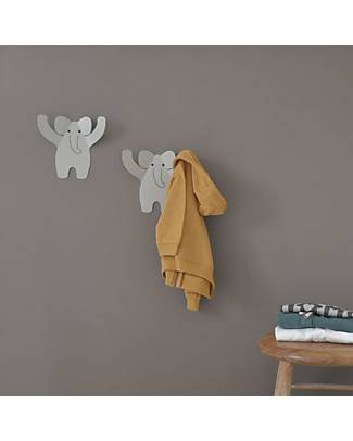 Tresxics Appendiabiti da Parete Elefante - Grigio Chiaro - Acciaio Adesivi da Parete