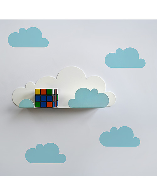 Tresxics Mensola a Forma di Nuvoletta con Adesivi - Celeste Mensole