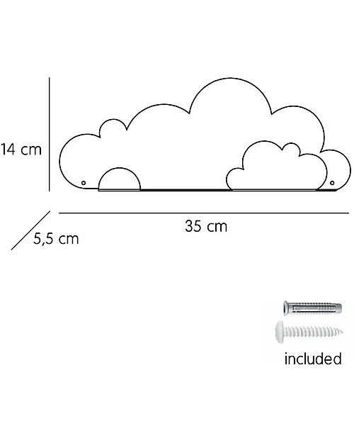 Tresxics Mensola a Forma di Nuvoletta con Adesivi - Celeste Mensole
