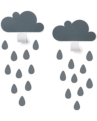 Tresxics Nuvolette Appendiabiti con Adesivi Gocce d'Acqua - Grigio Adesivi da Parete